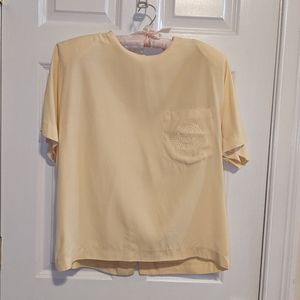 *New* Yellow, short sleeve, button back blouse by Concepts in L